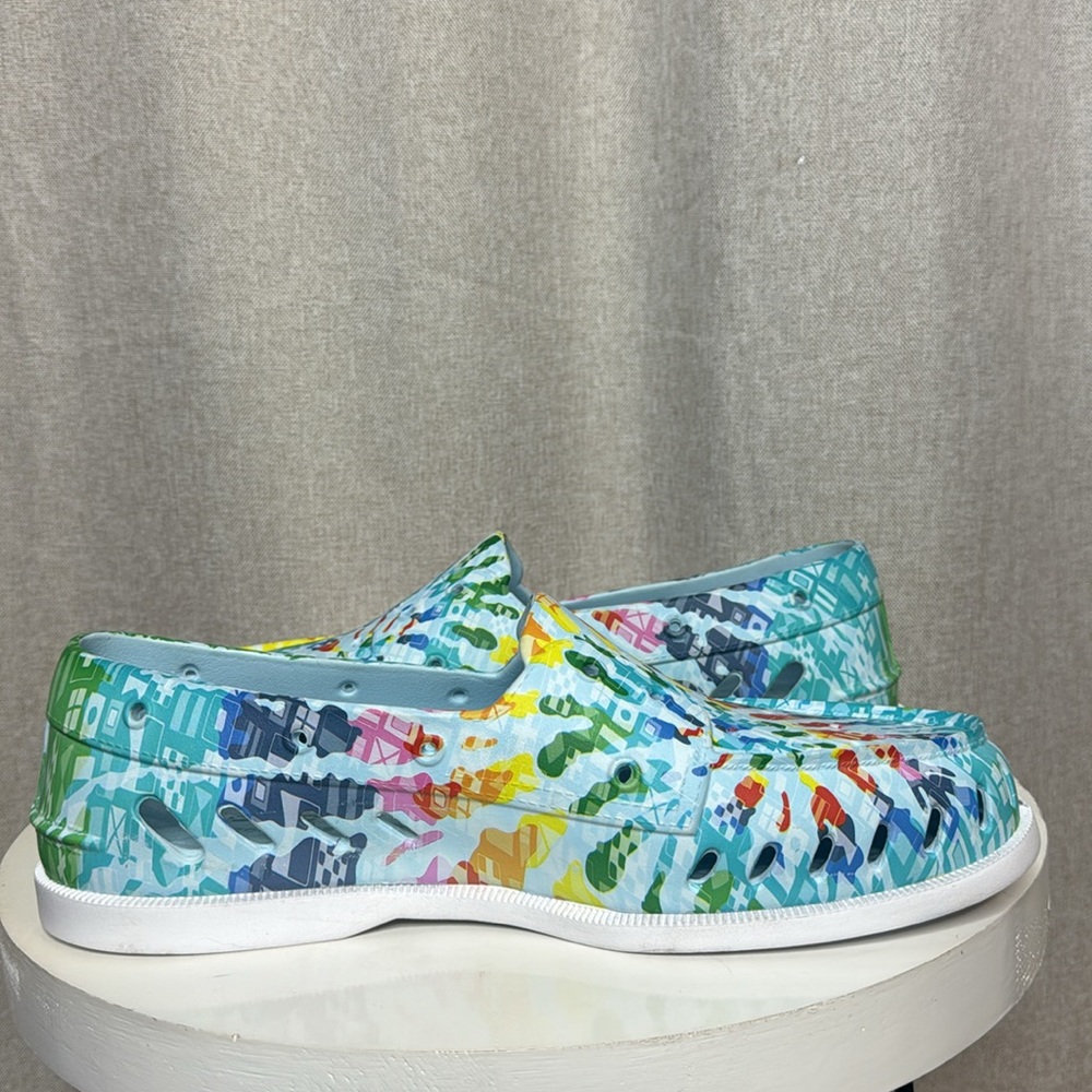 SPERRY TOPSIDER FLOAT BOAT SHOES RAINBOW GRAPHIC MENS SIZE 13 SLIP ON DECK SHOES - Picture 6 of 13